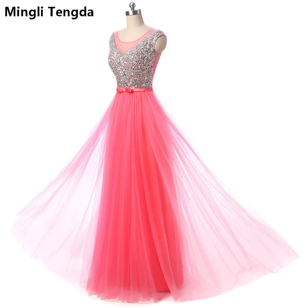 Mingli Tengda 2017 новые розовые красные длинные великолепные вечерние наряды с