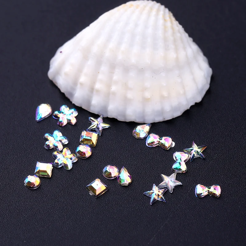стразы на ногти для ногтей 6 Дизайн Блестящий AB акриловые лук капли воды Nail Art