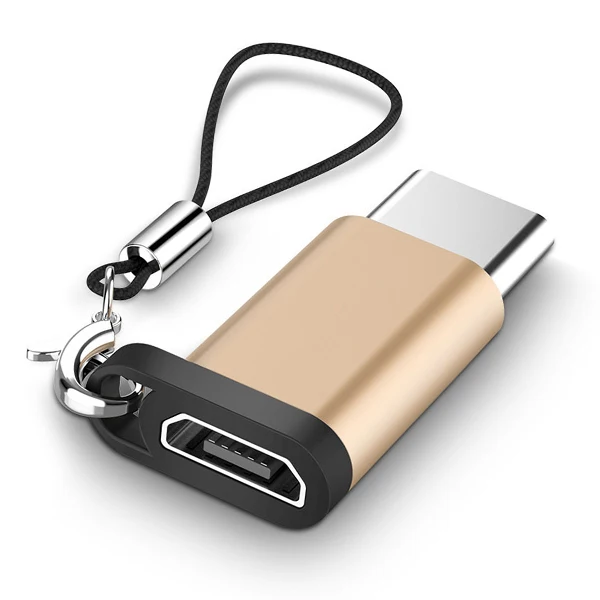 Золотой Адаптер ACCEZZ OTG Micro USB к конвертеру type-C для One Plus 5 для LG G5 G6 Xiaomi Mi6 5 4S 4C быстрое зарядное устройство usb-разъем для передачи данных - Цвет: Золотой