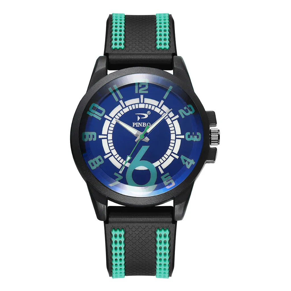Horloges мужские мягкие силиконовые резиновые ремешки Бизнес Мужские наручные часы