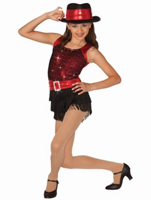 

adult team tassel jazz dance costume dance dress street dance set with hat