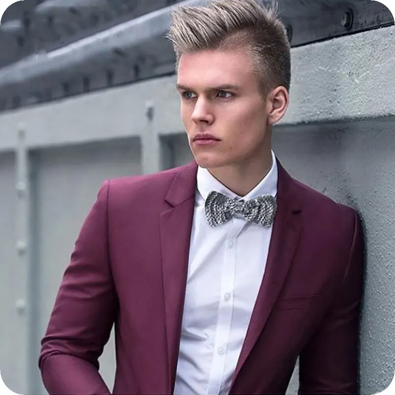 

Burgundy Men Suits for Wedding Men Suit Set Slim Fit Best Man Blazers Jacket Pants 2Piece Elegent Designs Groom Tuxedo Prom Wear