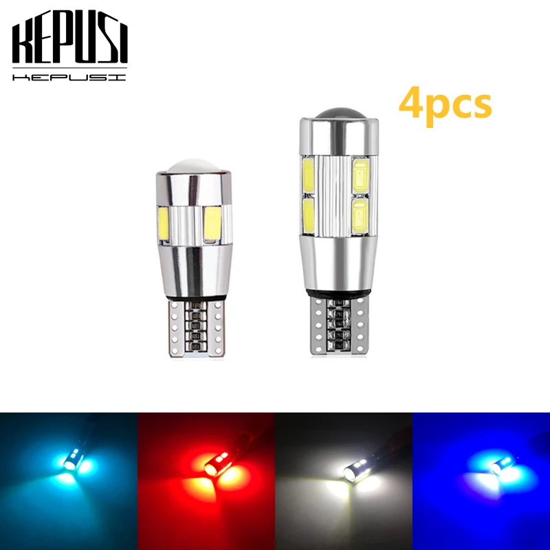 

4PCS T10 W5W Canbus Car LED Turn Signal BulbAuto Interior Dome Reading Light Wedge Side Parking Reverse Brake Lamp 5W5 5630 573