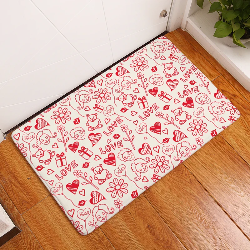 Smiry Добро пожаловать дома Коврики для входной двери милые Сердце Граффити узор