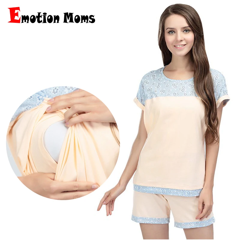 Emotion Moms/комплект летней одежды для сна беременных Пижамная ночная рубашка