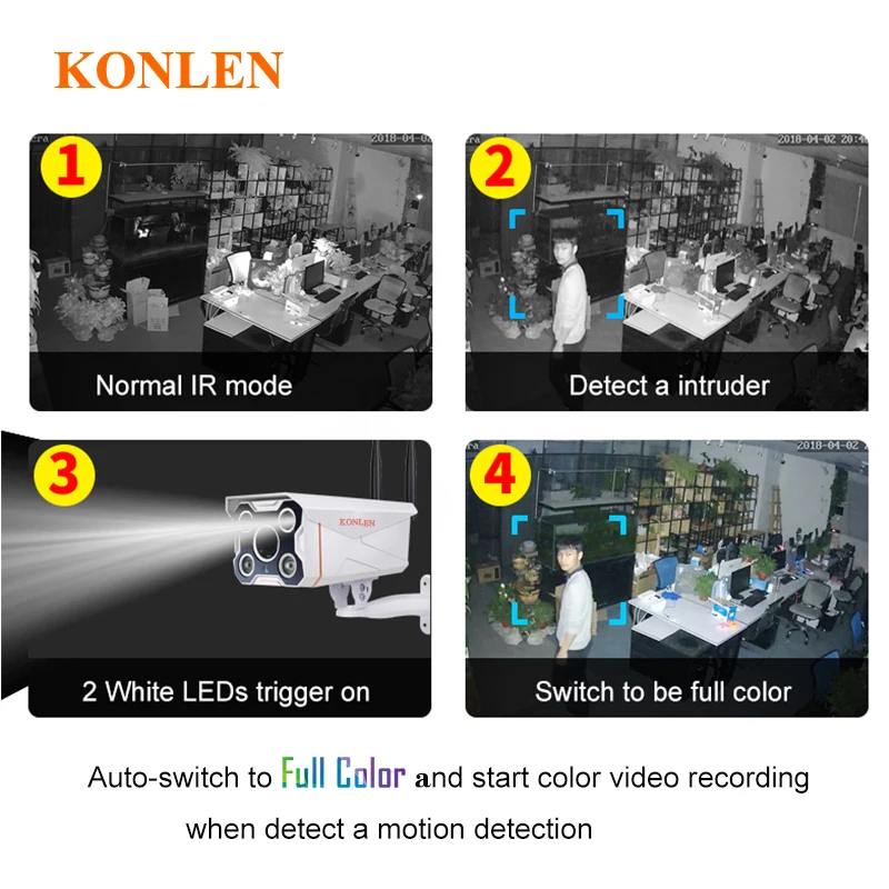 KONLEN 1080 P 5 г Wi Fi циллиндрическая камера IP 2 4 открытый охранных HD IMX323 Hi3518e цвет ночное