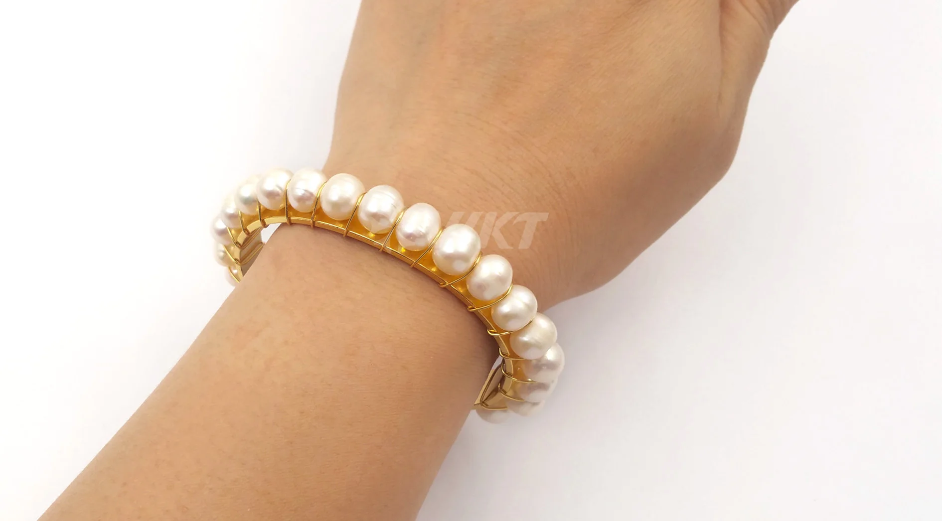 WT-B474 WKT New Arrivals Natural Pearl Handmade Bracelet With Metal Dipped Women Fashion Bracelet Jewelry