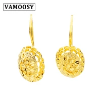vamoosy 24k gold color earrings drop mother earrings boho ethnic style bride earrings women exquisite luxury earrings jewelry