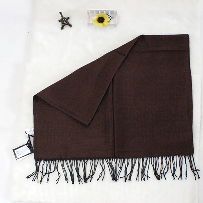 Классический коричневый шарф для женщин и мужчин мягкие теплые хлопковые зимние
