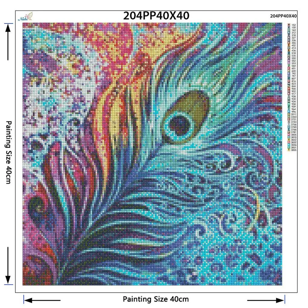 Алмазный Павлин перья шаблон стикер полный квадратный Алмазная вышивка Diy