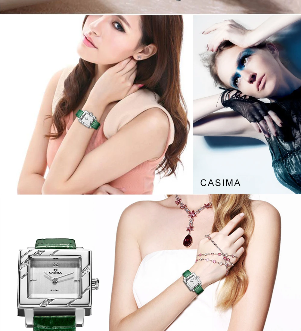 CASIMA, роскошные Брендовые женские часы-браслет, часы для ослепительной красоты с кристаллами, женские водонепроницаемые кварцевые наручные часы, часы для женщин