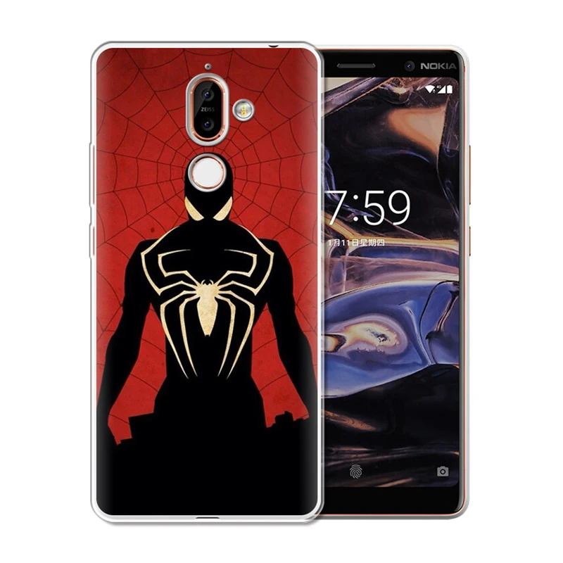 Чехол для телефона Nokia 1 3 5 8 6 2 7 Plus 9 X6 2018 X7 X3 Deadpool Spiderman cat shell Силиконовый ТПУ |