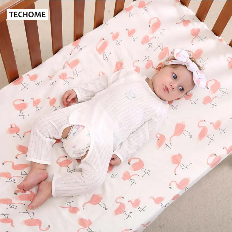 Повязка на голову детская хлопковая мягкая с рисунком фламинго кактуса|baby