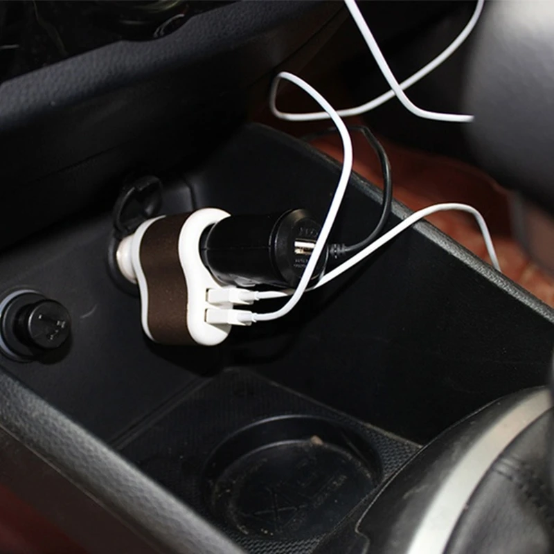 Устройство для автомобиля с двумя портами USB для зарядки для мобильного телефона, планшета, автомобильный-Зарядное устройство с двойным USB адаптер с указателем светильник сигареты светильник er разъем