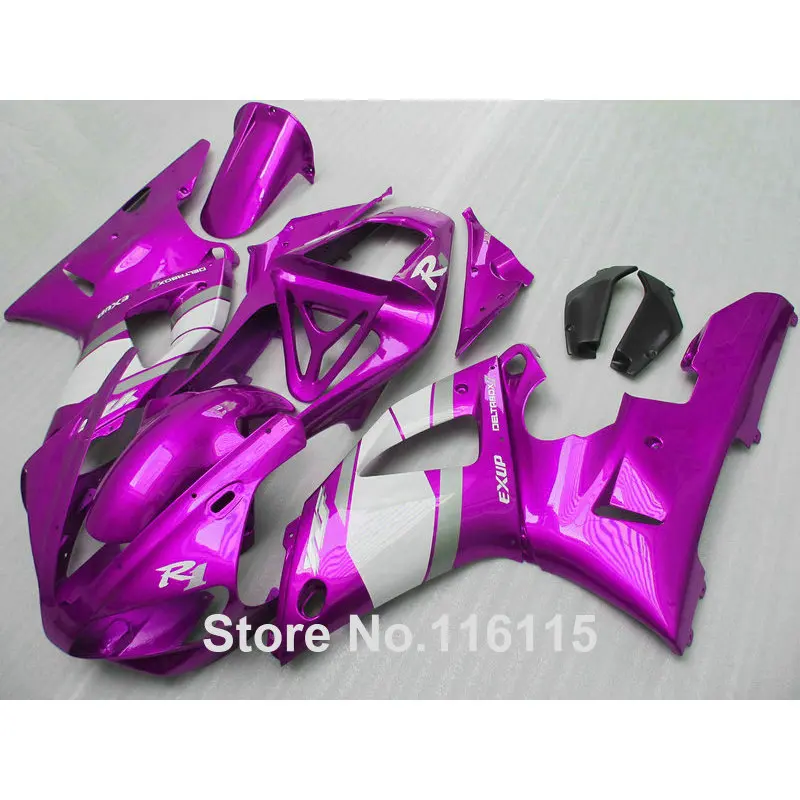 Комплект обтекателей MOTOMARTS для YAMAHA YZF R1 2000 2001 белый фиолетовый ABS обтекатель 00 01