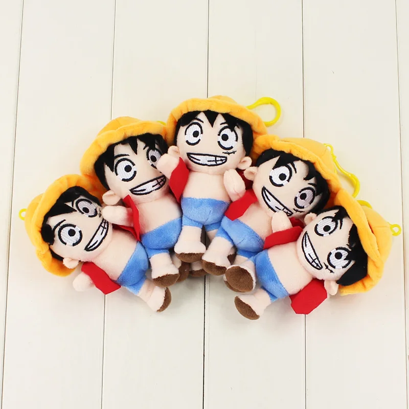 5 шт./лот 12 см аниме цельная Обезьяна D Luffy плюшевая игрушка брелок педант Мини