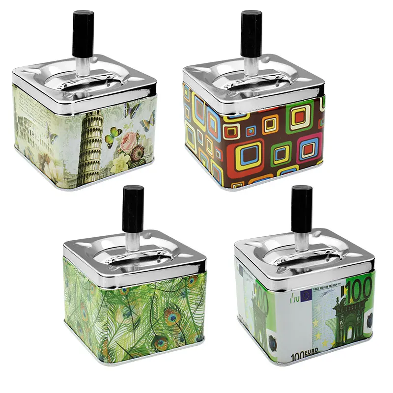 Квадратные красочные обои сигарета пепельница круглая кнопка спиннинг обычная