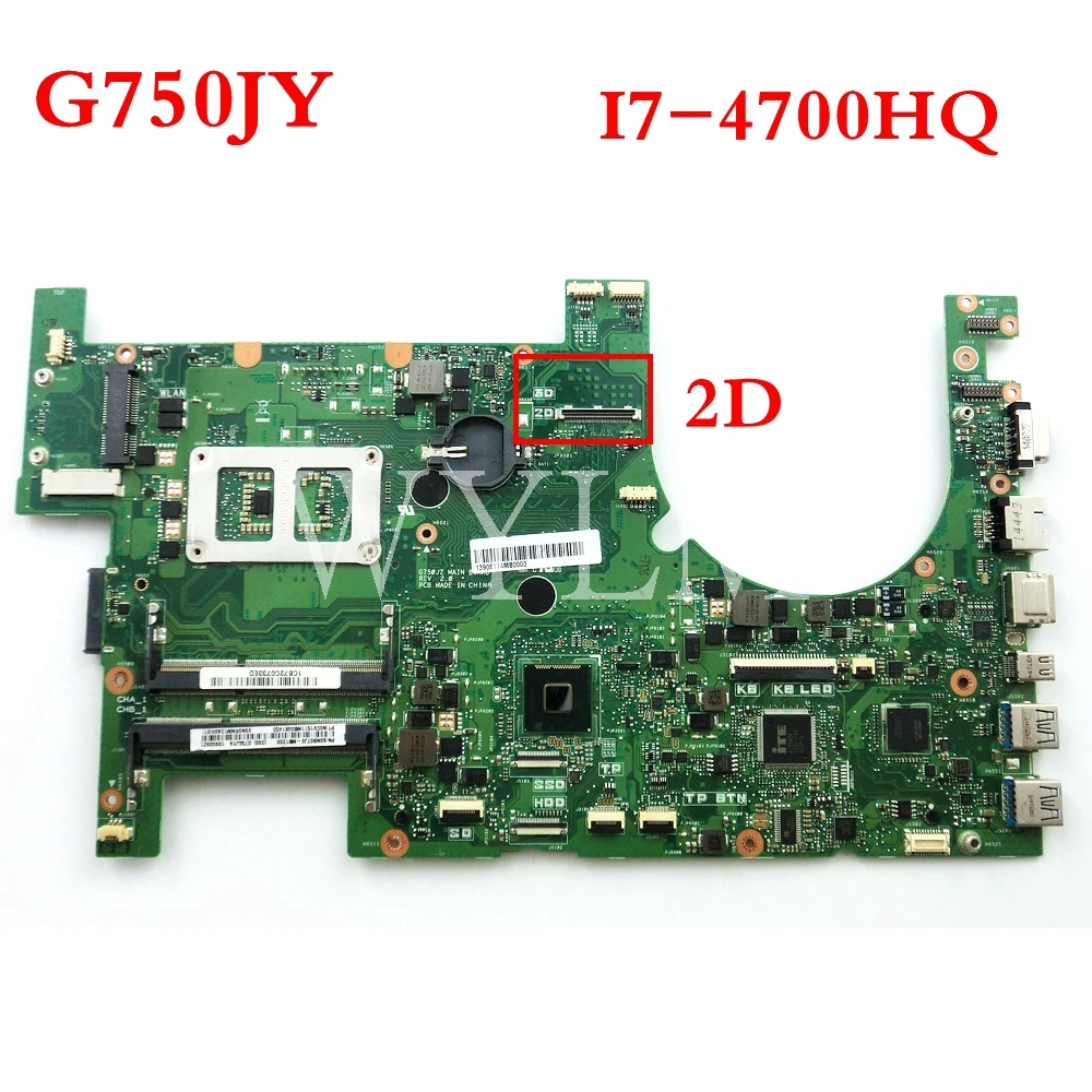 G750JY с i7 4700HQ Процессор 2D Материнская плата ASUS G750J G750JZ ноутбук материнская 60NB00J0 MB1200