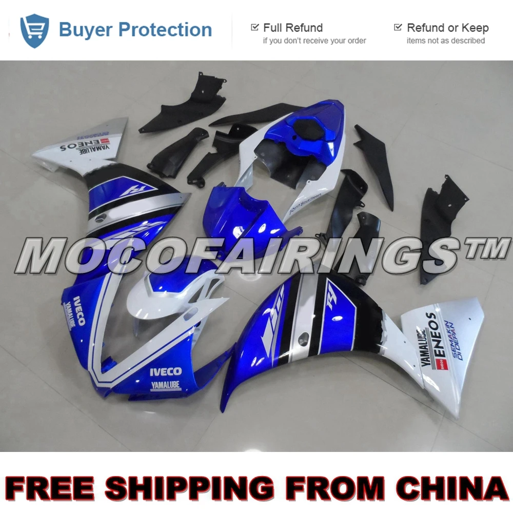 

Full Fairings For Yamaha YZF R1 09 10 11 2009 2010 2011 ABS Plastic Motorcycle Fairing Kit Bodywork BLUE WHITE GREY