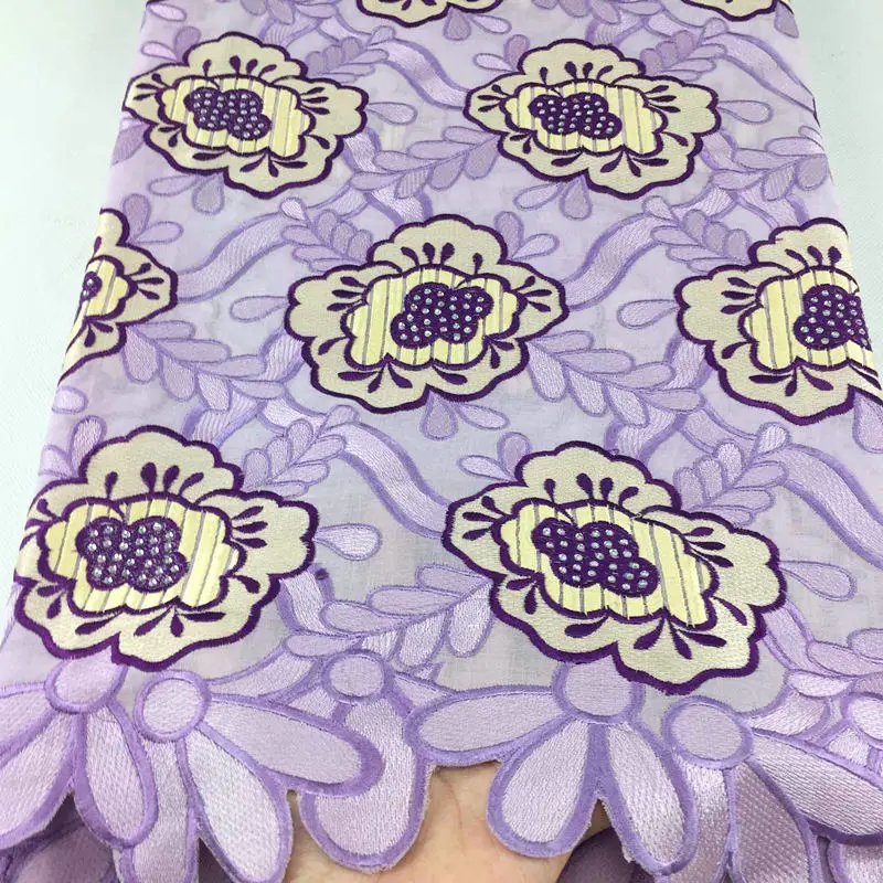 lilac purple beige Высококачественные мягкие нигерийские кружевные ткани швейцарская кружевная ткань хлопок 026 5 ярдов для вечерние - Цвет: lilac purple beige