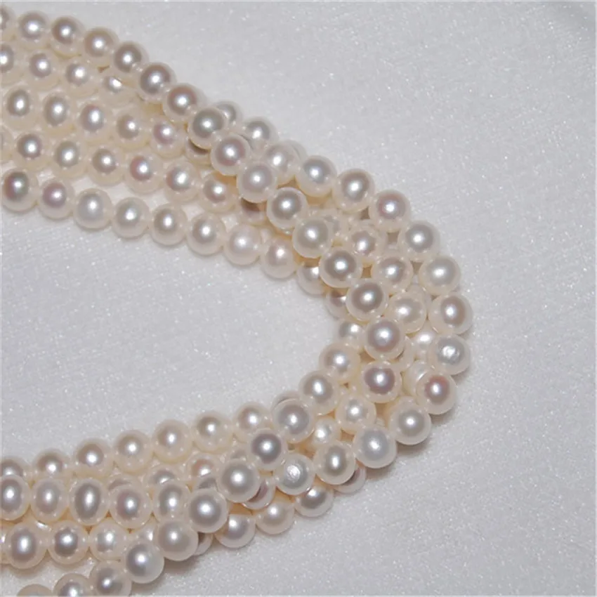 SNH 5 strands/package 2017 hot sale 6mm near round AA white freshwater pearl strand wholesale | Украшения и аксессуары