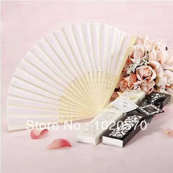 Черный белый или розовый цвет 200 шт. роскошный Шелковый веер в элегантной