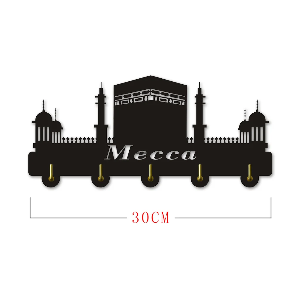 

Mecca Cityscape Decorative Coat Wall Hook Saudi Arabia Meeca Theme Clothing Hanger Creative Hooks Modern Home Decor