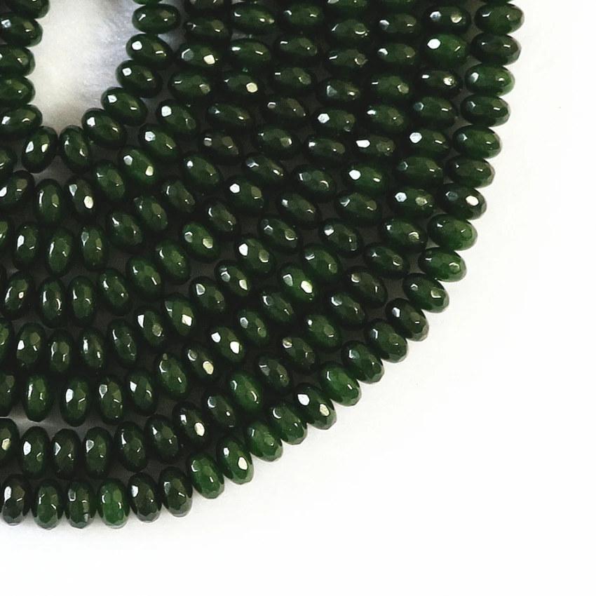 Natural Stone Malaysia Green Chalcedony Jades Abacus Faceted Beads 2X4mm 4X6mm 5X8mm Loose Jewelry Findings 15inch B153 | Украшения и