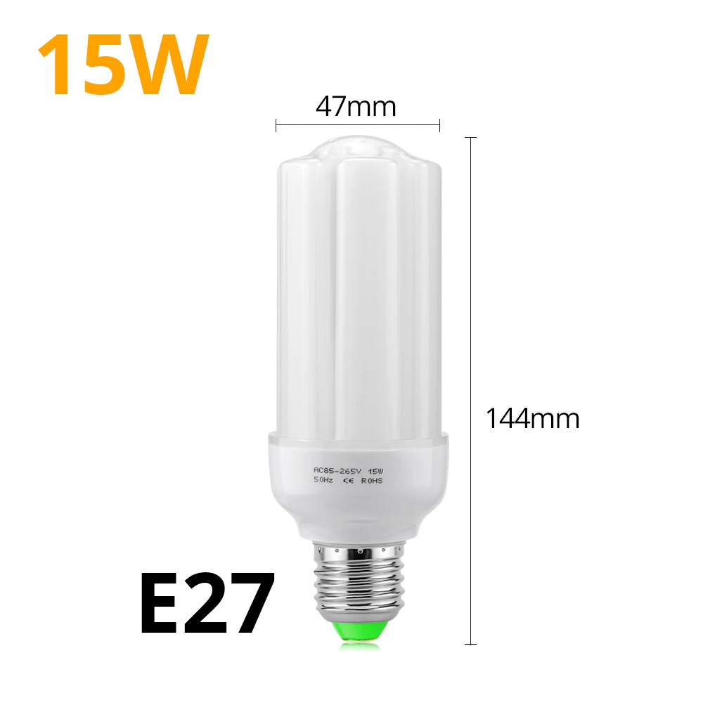 E27-15W Длительный срок службы кухонный шкаф светодиодный светильник AC85V-265V светодиодный светильник E27 Настольный ночной Светильник энергосберегающая лампа домашняя лампа без мерцания - Цвет: E27-15W