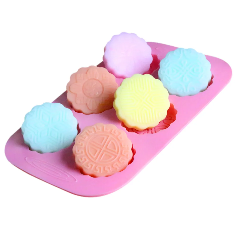 

Circular round moon cake molds DIY handmade soap making silicone mold