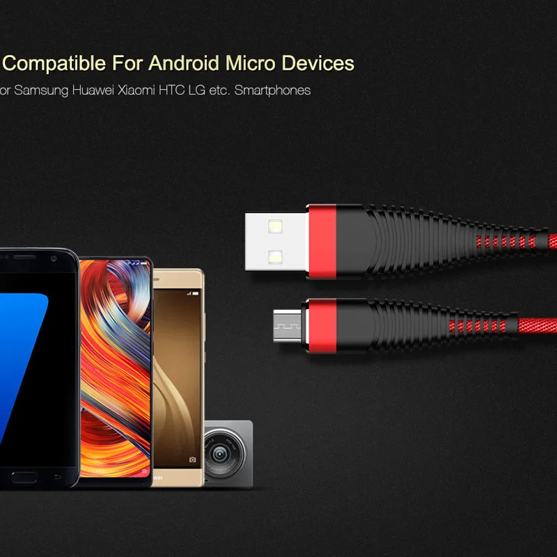 Кабель Micro USB для быстрой зарядки и синхронизации данных LG K11 K20 Plus K8 K10 2018 Honor 4X 4C 5A 7X