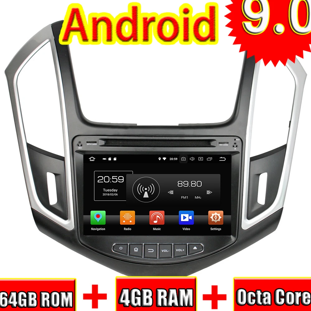 Topnavi Octa Core Android 9 0 автомобильный GPS навигатор для Chevrolet CRUZE 2015 DVD плеер