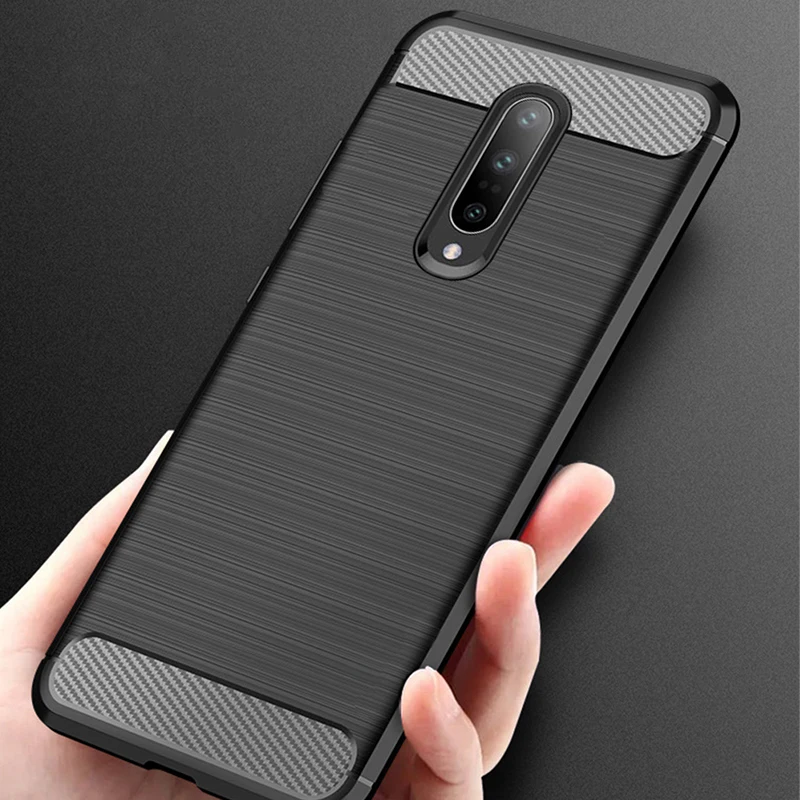 Чехол для OnePlus 7 Pro силиконовая задняя крышка бампер из углеродного волокна мягкий
