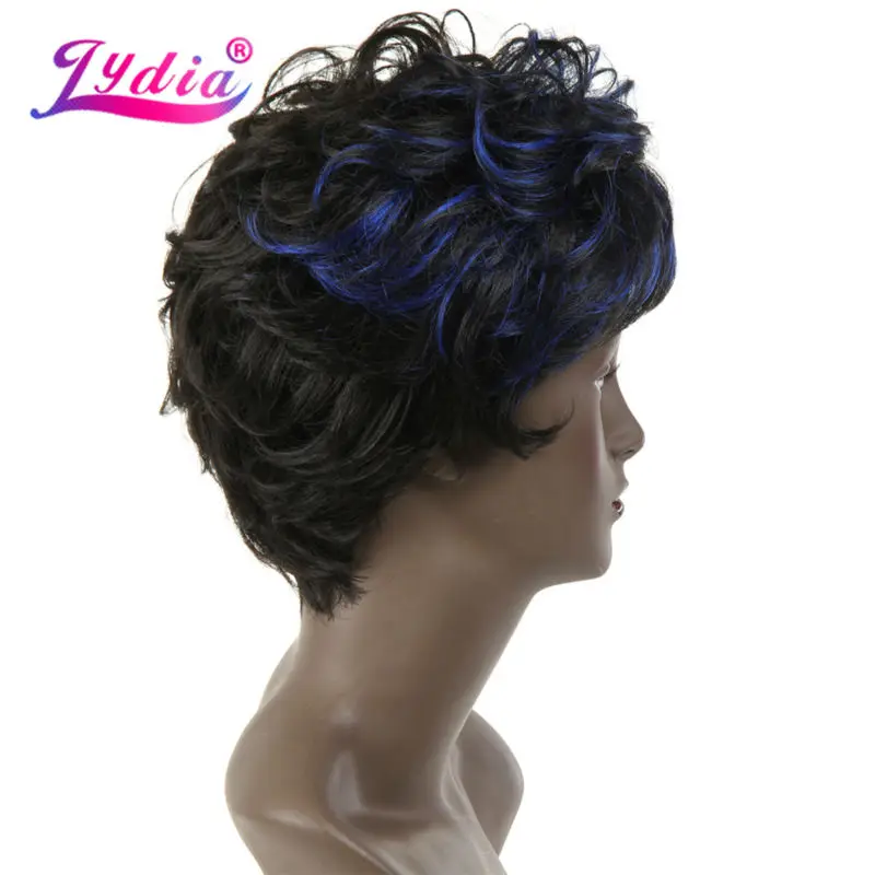 Lydia синтетические парики для чернокожих женщин разных цветов FT2/синий короткий