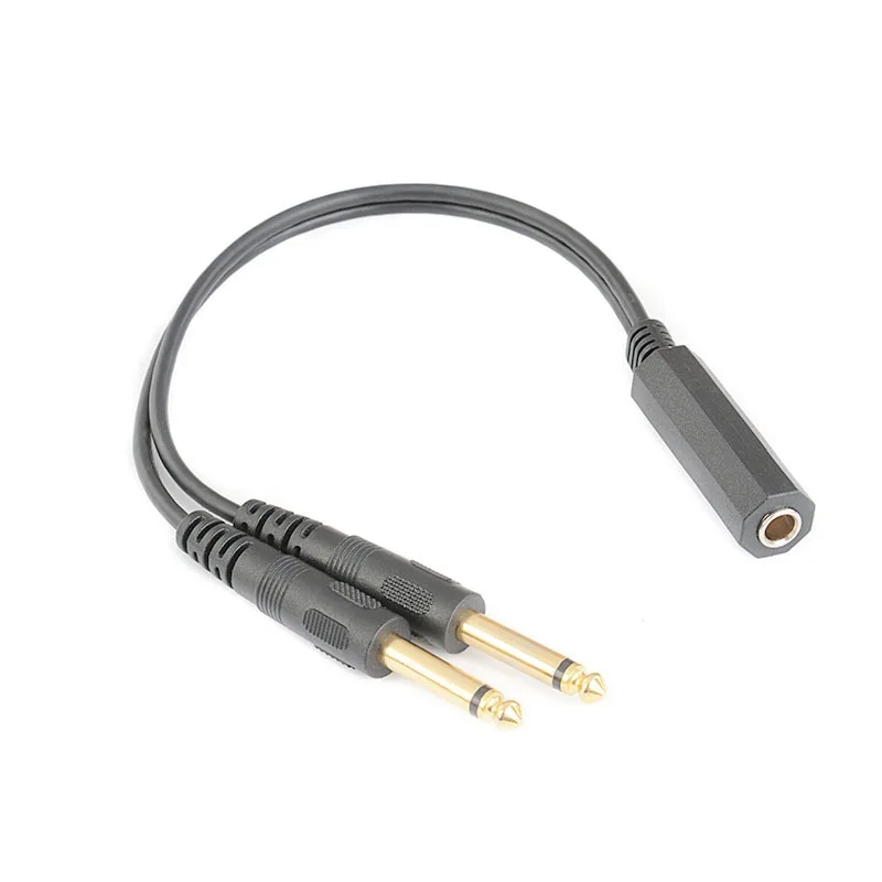 5 шт. 6 35 мм 1/4 дюйма стерео TRS разъем к 2 двойным моно TS штекер Y разветвитель