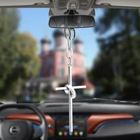 car pendant jesus crucifix cross ring ornaments charms rearview mirror decoration hanging auto decor cars accessories hot gifts