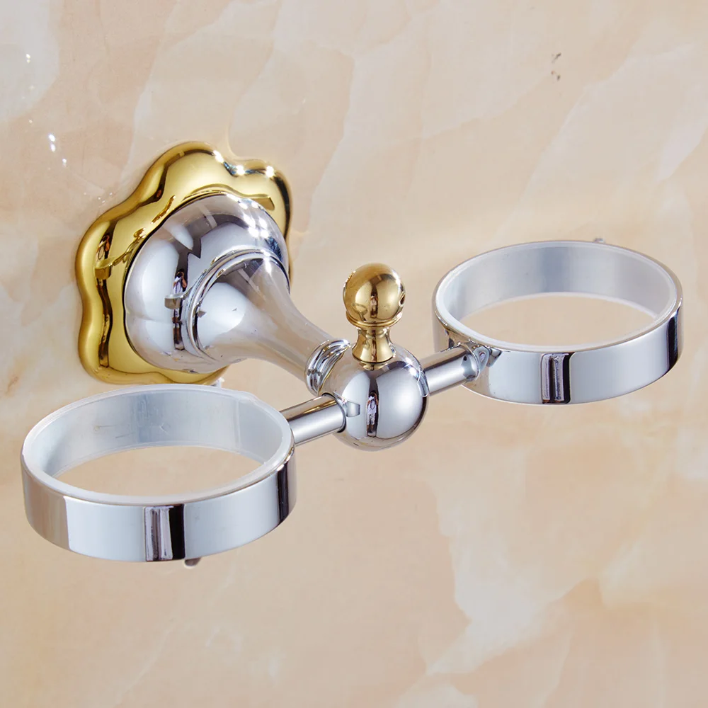 Простой цветок дизайн чашки зубная щетка держатель современный двойной стакан