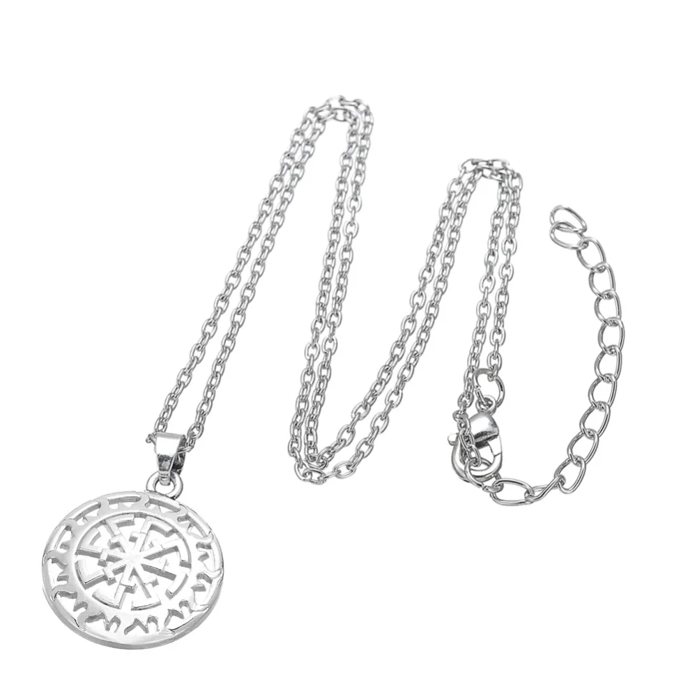 Teamer Adjustable Link Chain Sun Talisman Pendant Necklace Silver Color Round Power Amulet Jewelry for Woman/Man /Friends | Украшения и