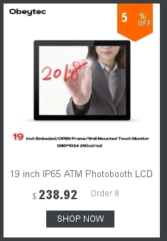 Obeytec 17 дюймов открытая рамка сенсорный монитор, промышленный открытый IP65 lcd емкостный, PCAP сенсорный экран, 10 точек, 1280*1024