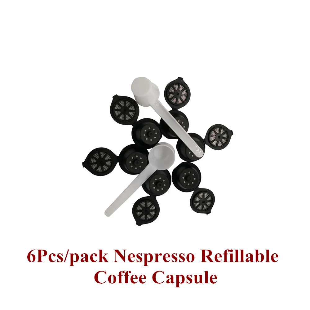 6 шт./упак. многоразового многоразовые эспрессо капсулы для Nespresso Кофе машины