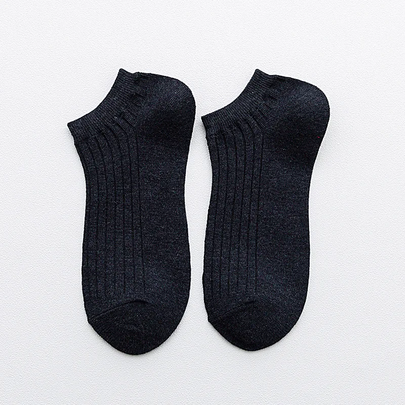 black short Jeseca, партия из 5 пар лето-осень Для мужчин носки-тапочки, хлопковые мягкие Бизнес мужские носки, дышащая, невидимая, не скользящие носки-следки носки в подарок - Цвет: black short