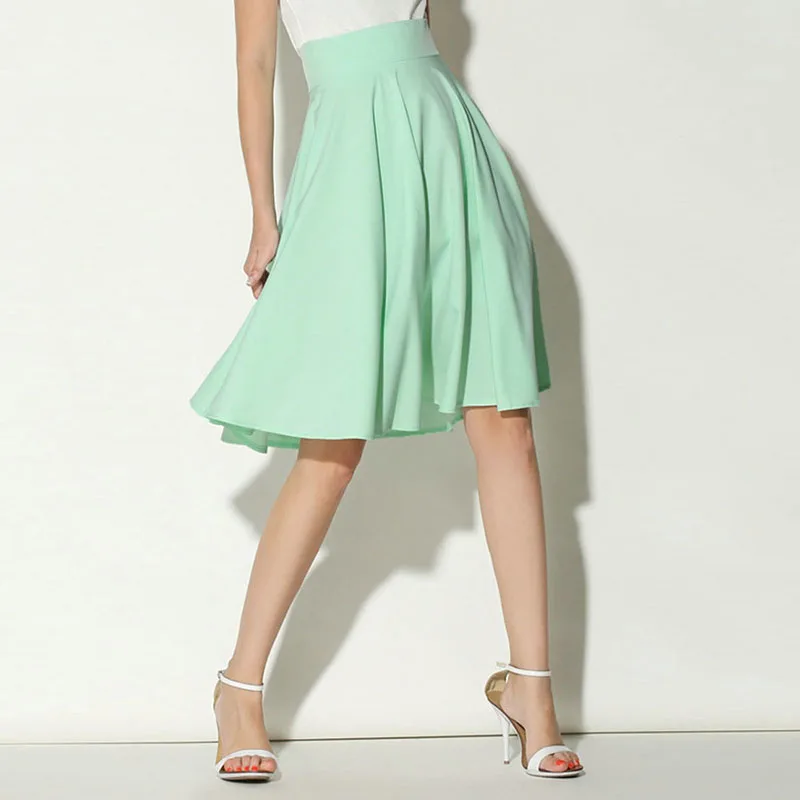 Женская плиссированная юбка с высокой талией летняя повседневная Пляжная