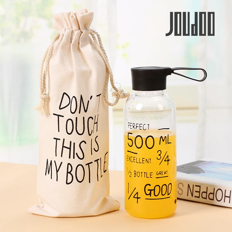 JOUDOO 500 мл портативные стеклянные бутылки для воды уличная космическая бутылка
