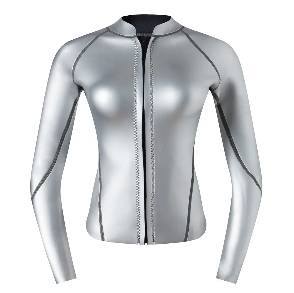 

Women's Wetsuit Jacket Premium Neoprene 2mm Long Sleeve Front Zip Wetsuit Top