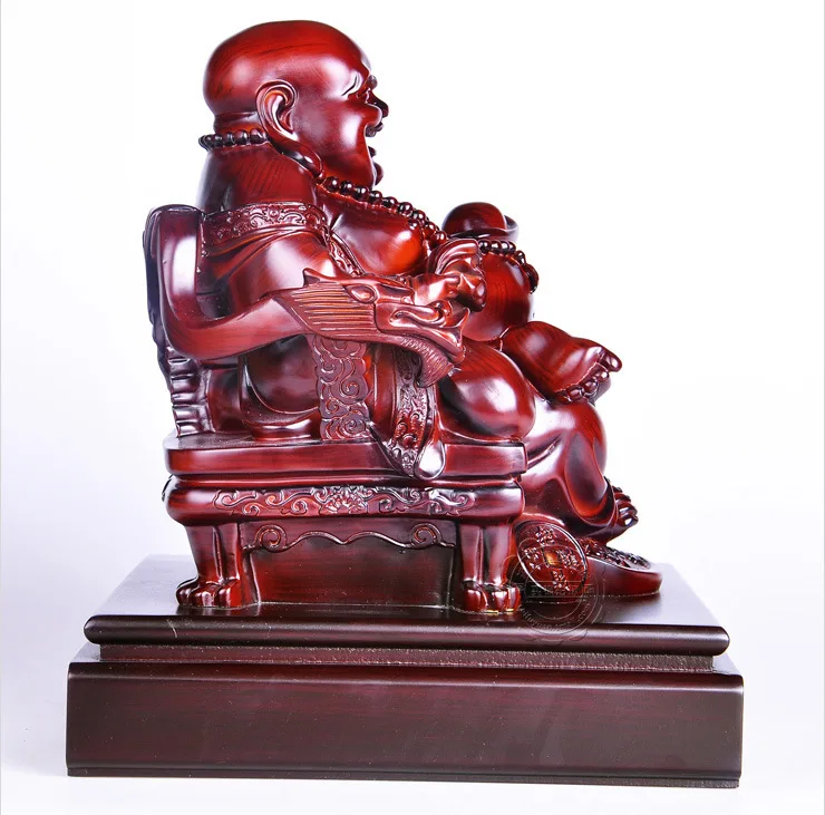 [ Special] new wood Buddha Maitreya Lucky Luck Welcoming auspicious feng shui home Masanobu Royal Jewelry |