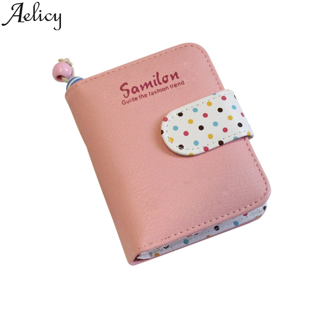 Aelicy 2019 Модный милый короткий кошелек в горошек для монет женская кожаная сумка