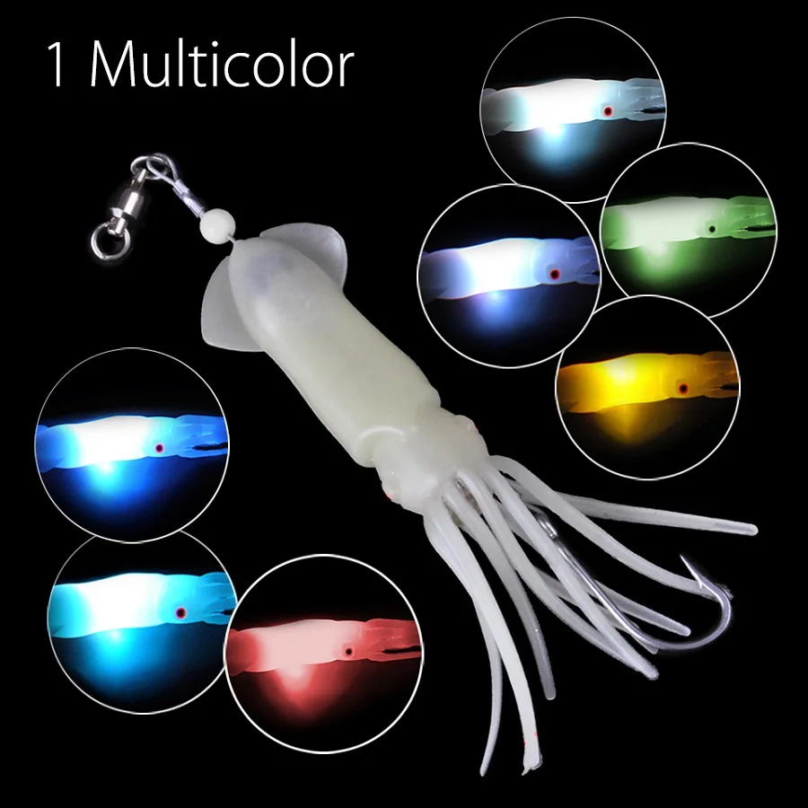 1 Multicolor DR. Рыба Морской Deep Sea блесна " Большая игра кальмары сфальсифицированы яркий светодиодный светильник кожи - Цвет: 1 Multicolor