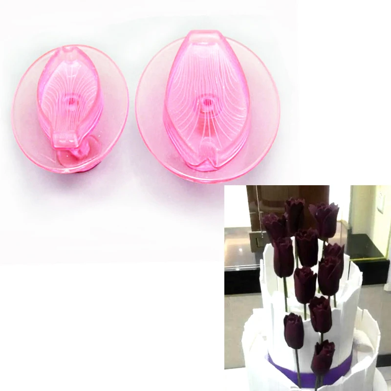 2 шт./компл. форма тюльпан в виде лепестков цветов сахарная мастика для торта