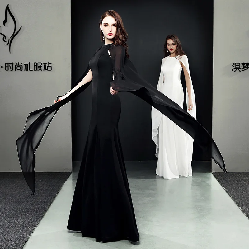 Черный тонкий Cheongsam сексуальное длинное Qipao вечернее платье вечерние платья халат китайский традиционный Женский Чино традиционный