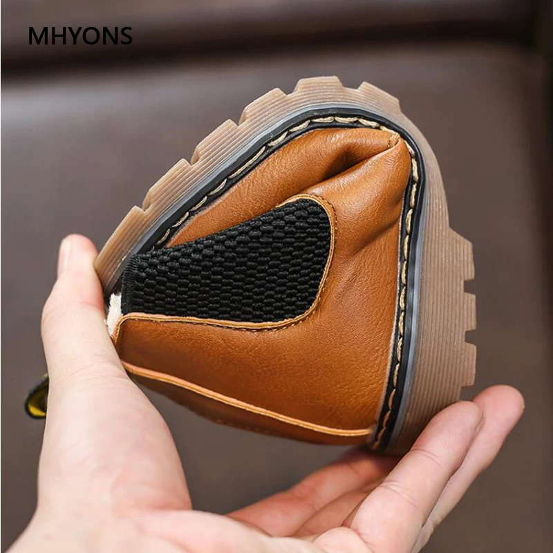 Новинка 2018 зимние детские ботинки MHYONS популярные Martin для отдыха Нескользящие